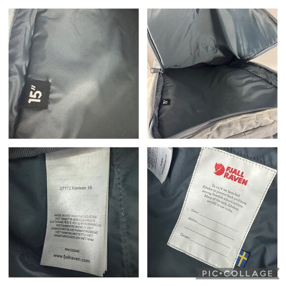 Fjallraven Kanken 15in Laptop Backpack in Gray - Picture 14 of 15
